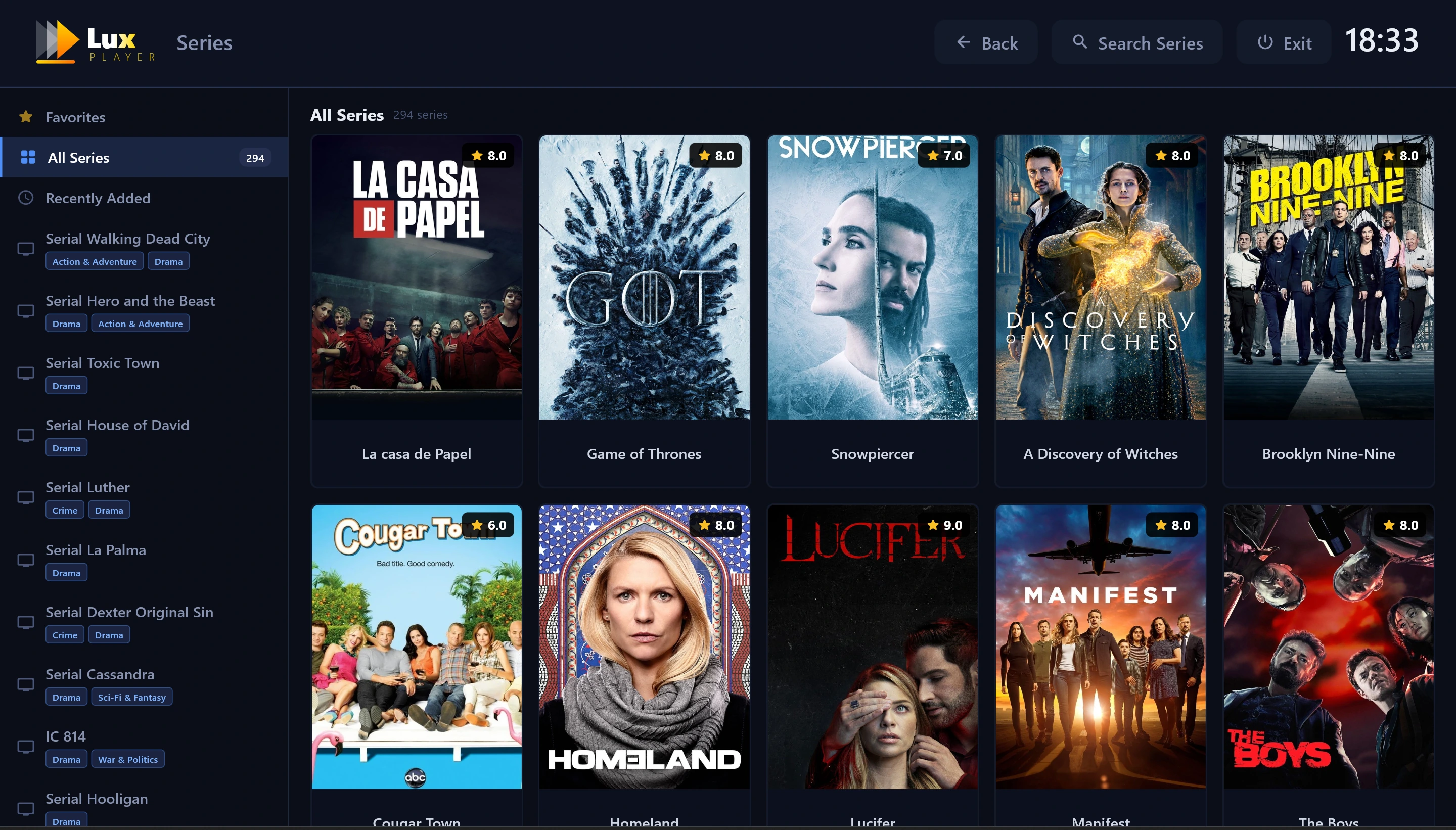 Lux Player Series: catalogul de seriale